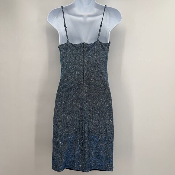 Lulus Blue Glitter Bodycon Mini Dress - Size XS - Picture 4 of 10